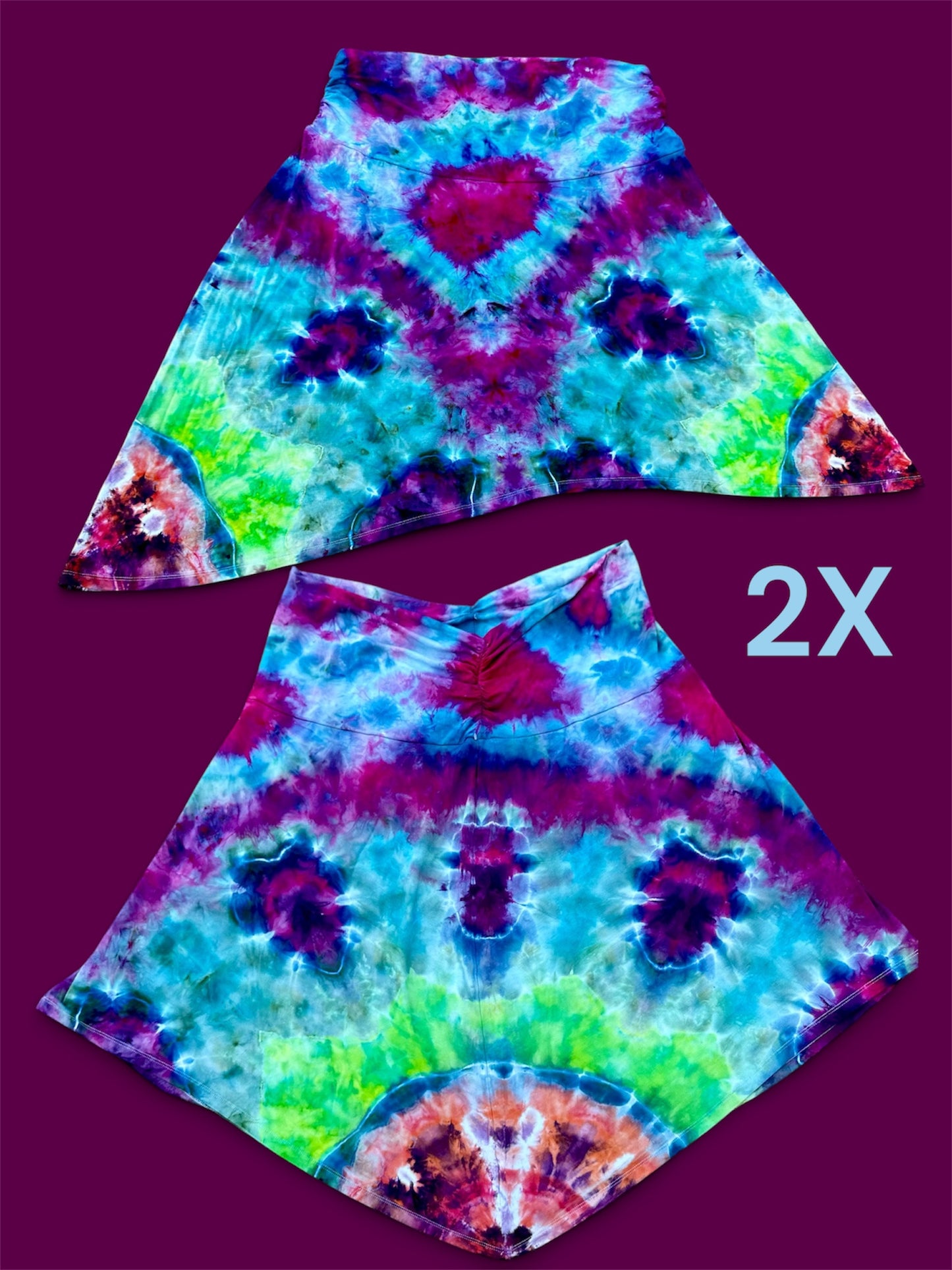 2X Electric Reef Mandala Asymmetrical Skirt