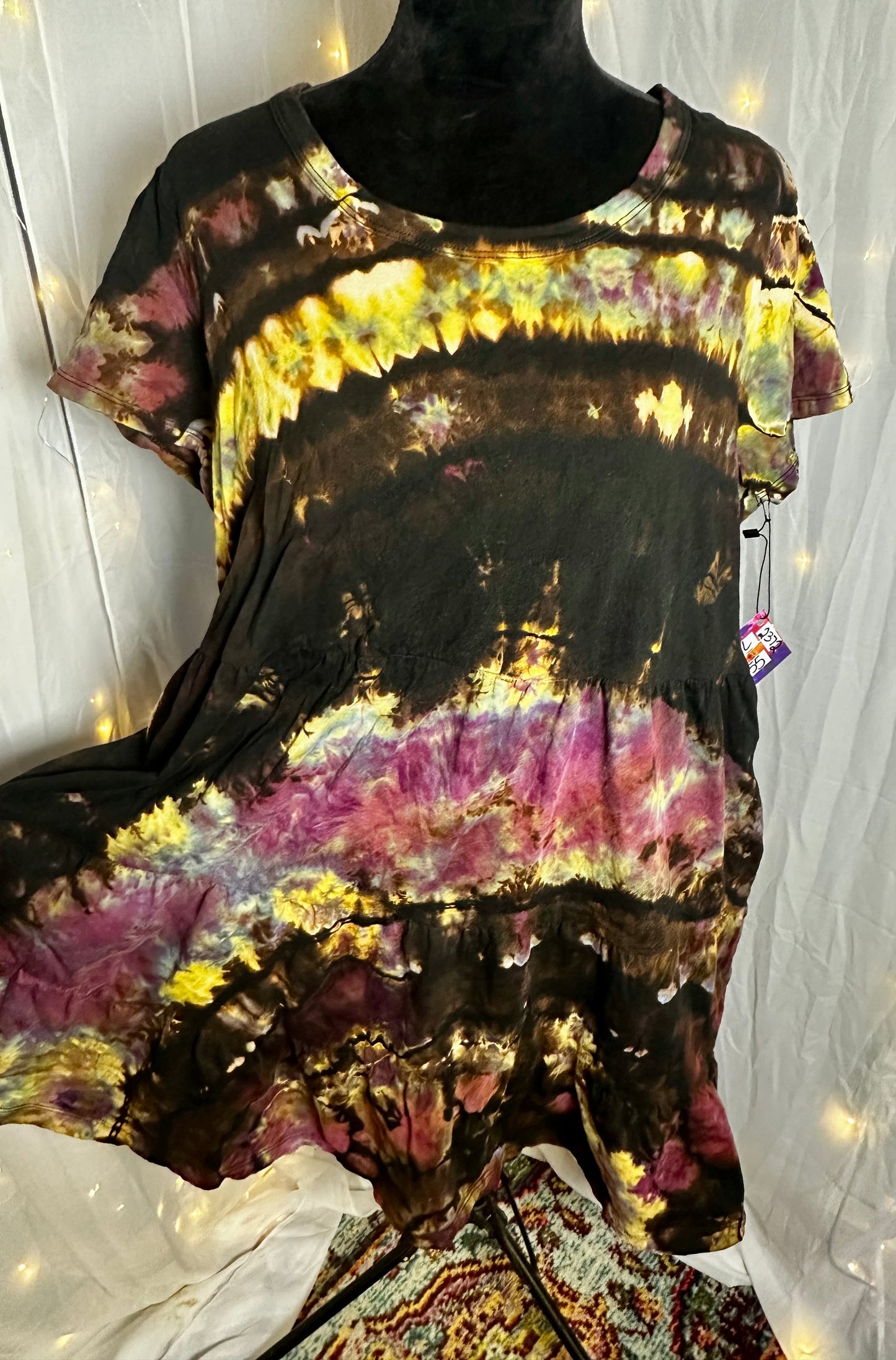 XL Cracked Gold Geode Dress