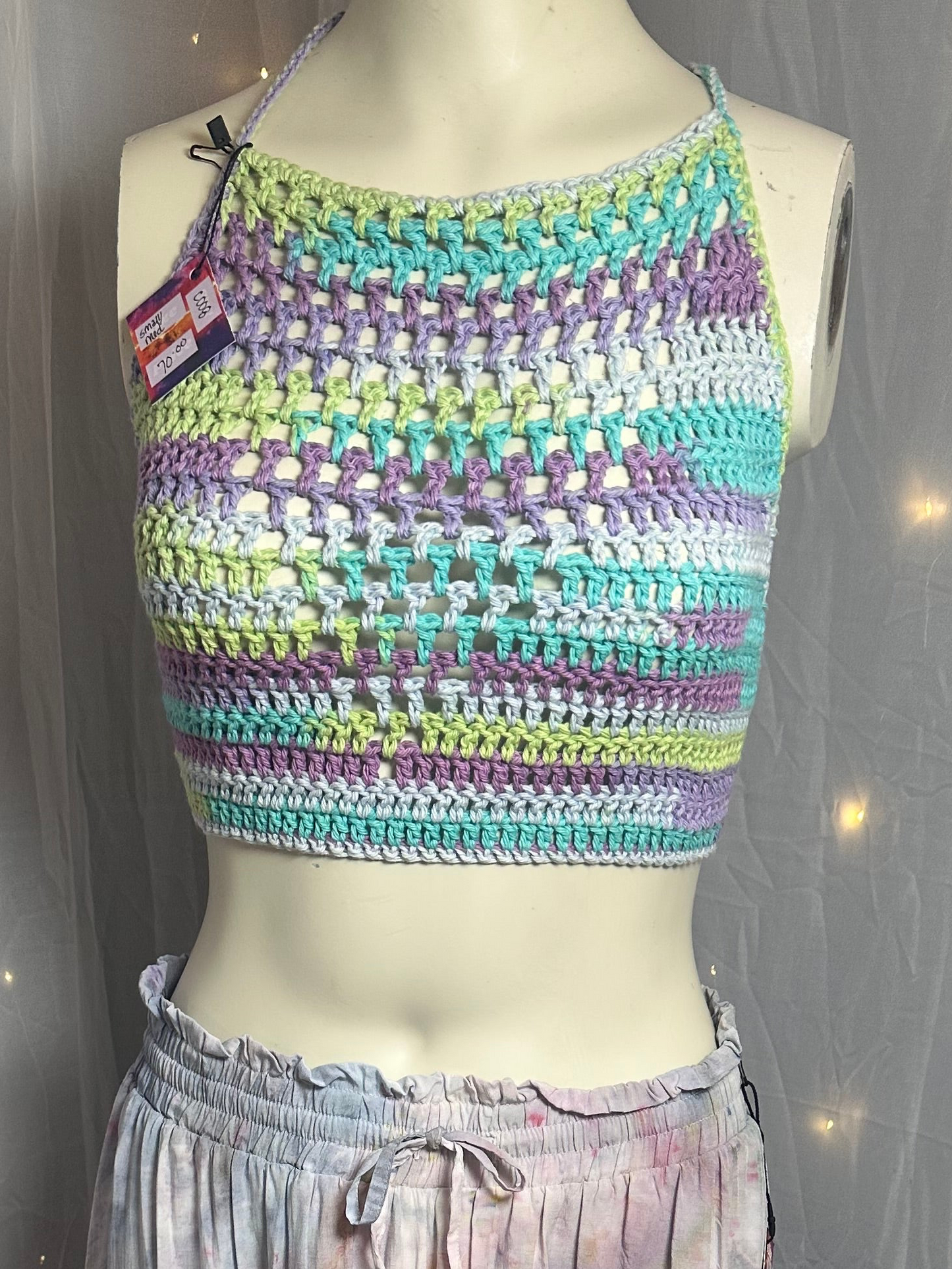 2X Enchanted Fairy Garden Renaissance Flowy Skirt with Pockets + S/M Valire Crochet Corset Top