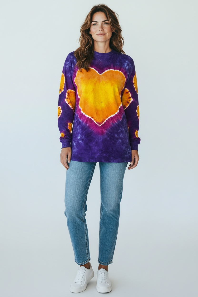 Small Electeic Heart Long Sleeve T-Shirt