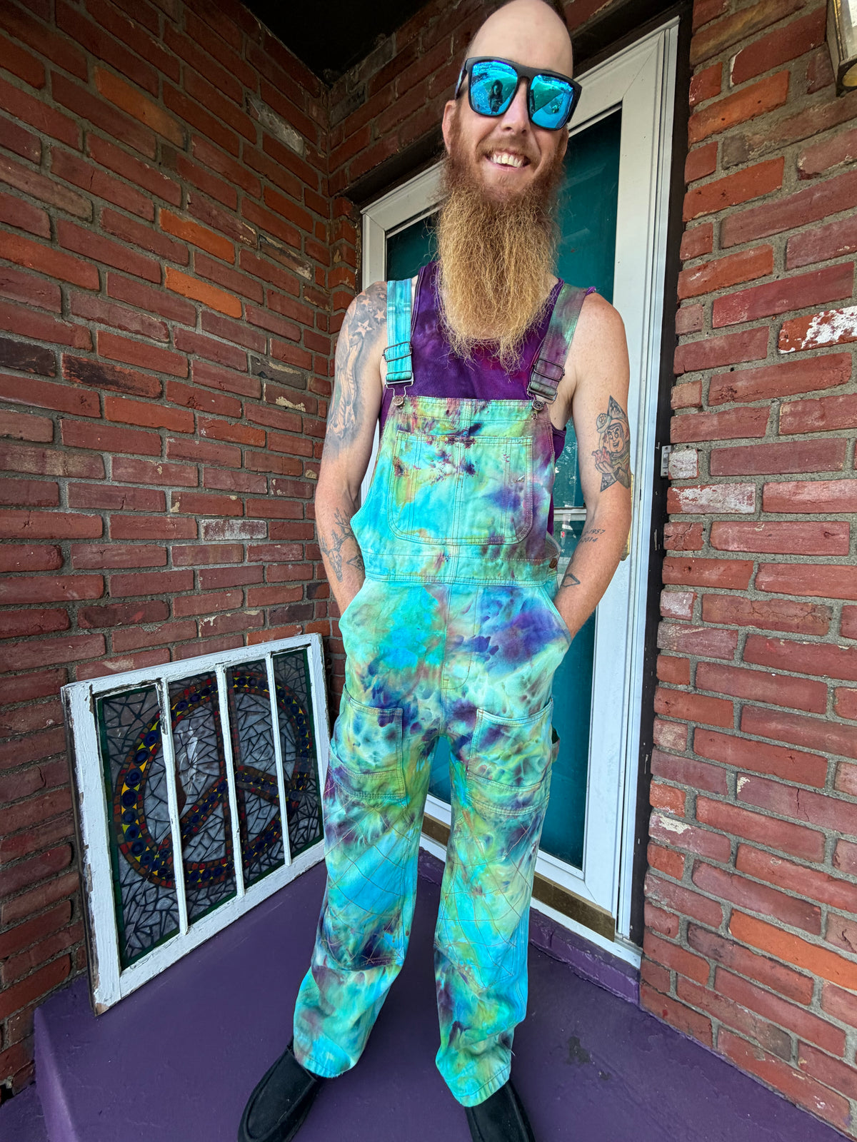 Small Groovy Grunge Overall Bibs – Hand-Dyed BDG Utility Overalls