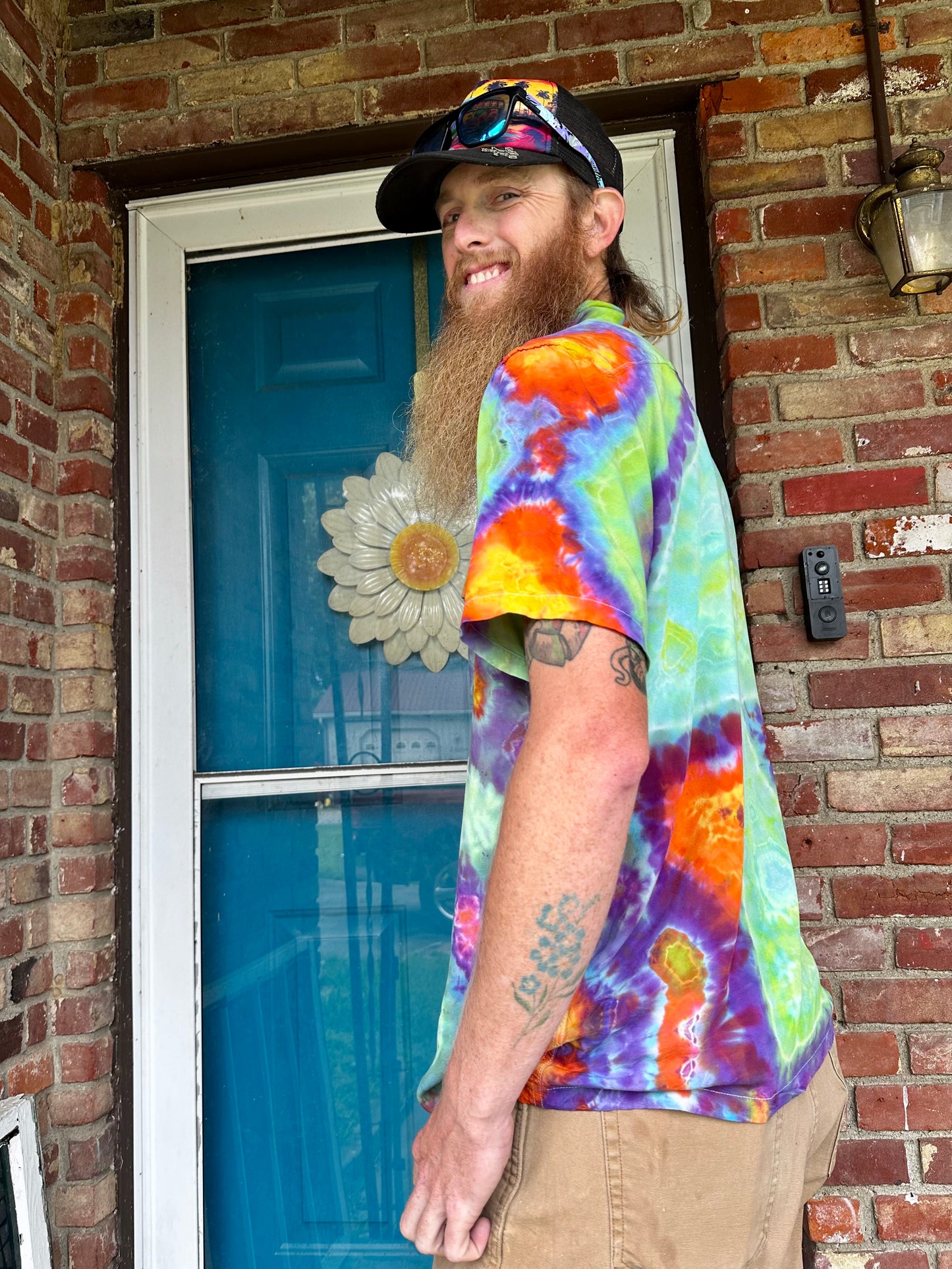 Large Tall Bioluminescent Mycelium Button-Up Shirt