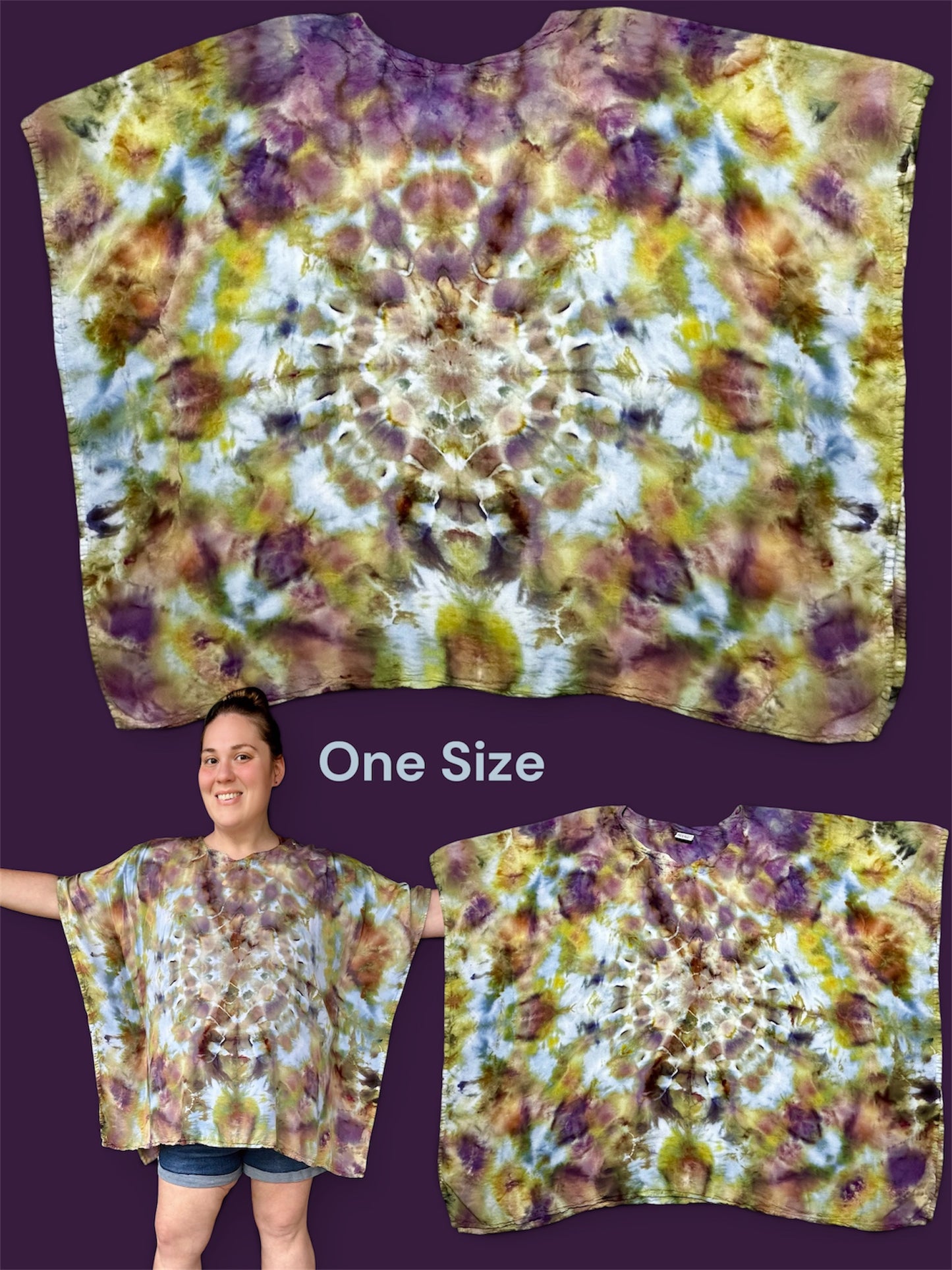 One Size Moss & Moonlight Kaftan Poncho