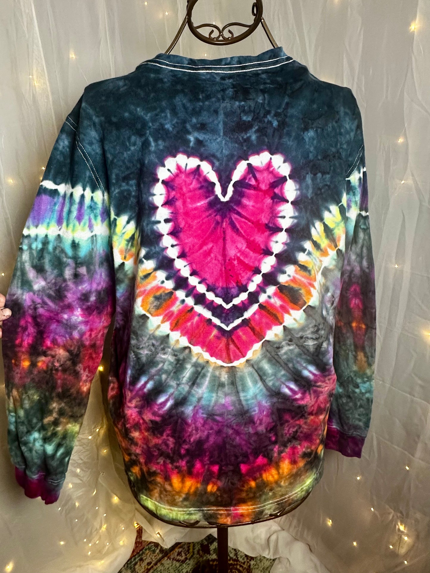 Large Stardust Mood Ring Heart Long Sleeve tee