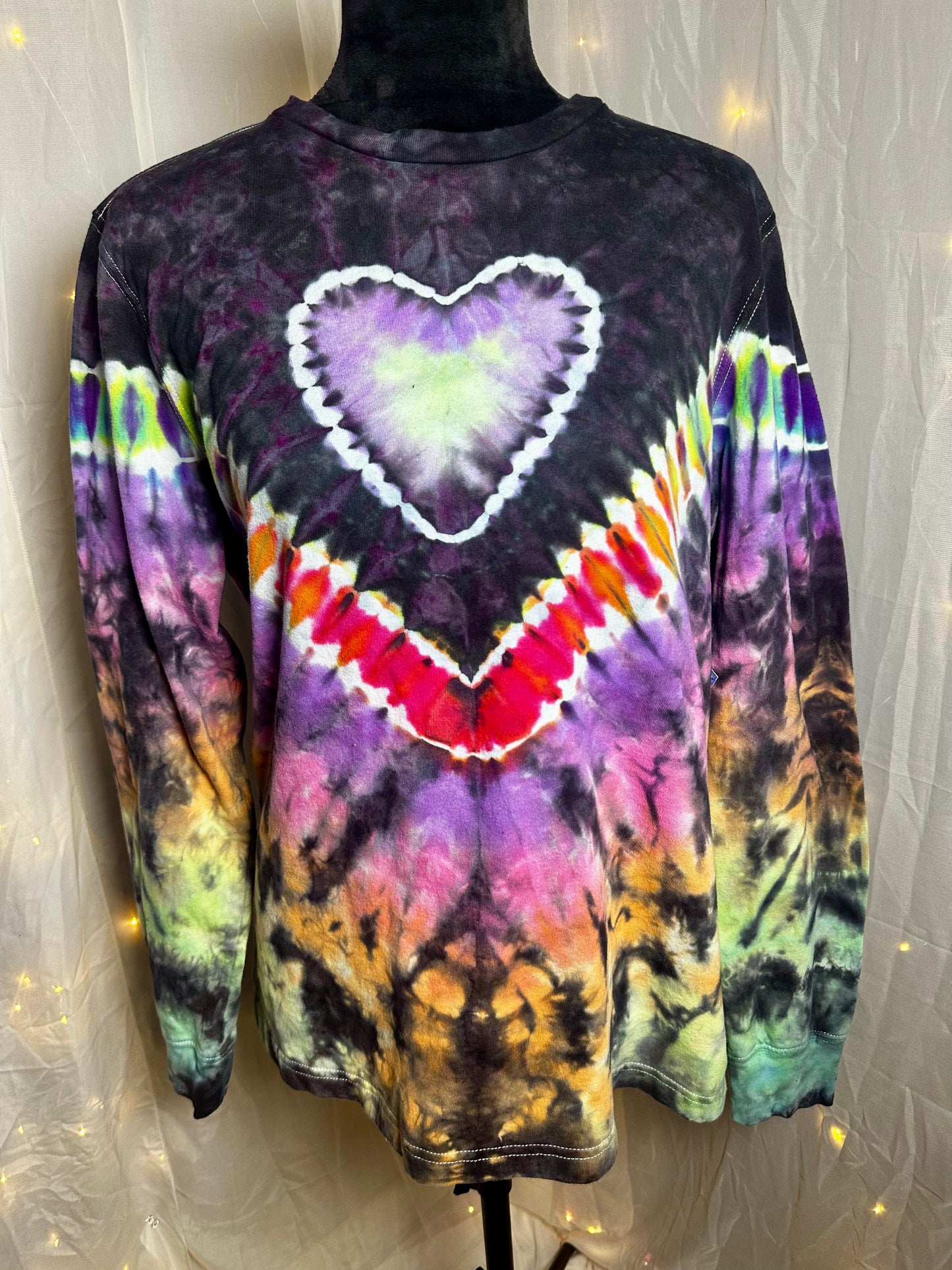 Medium Midnight Mood Ring Heart Long Sleeve T-Shirt