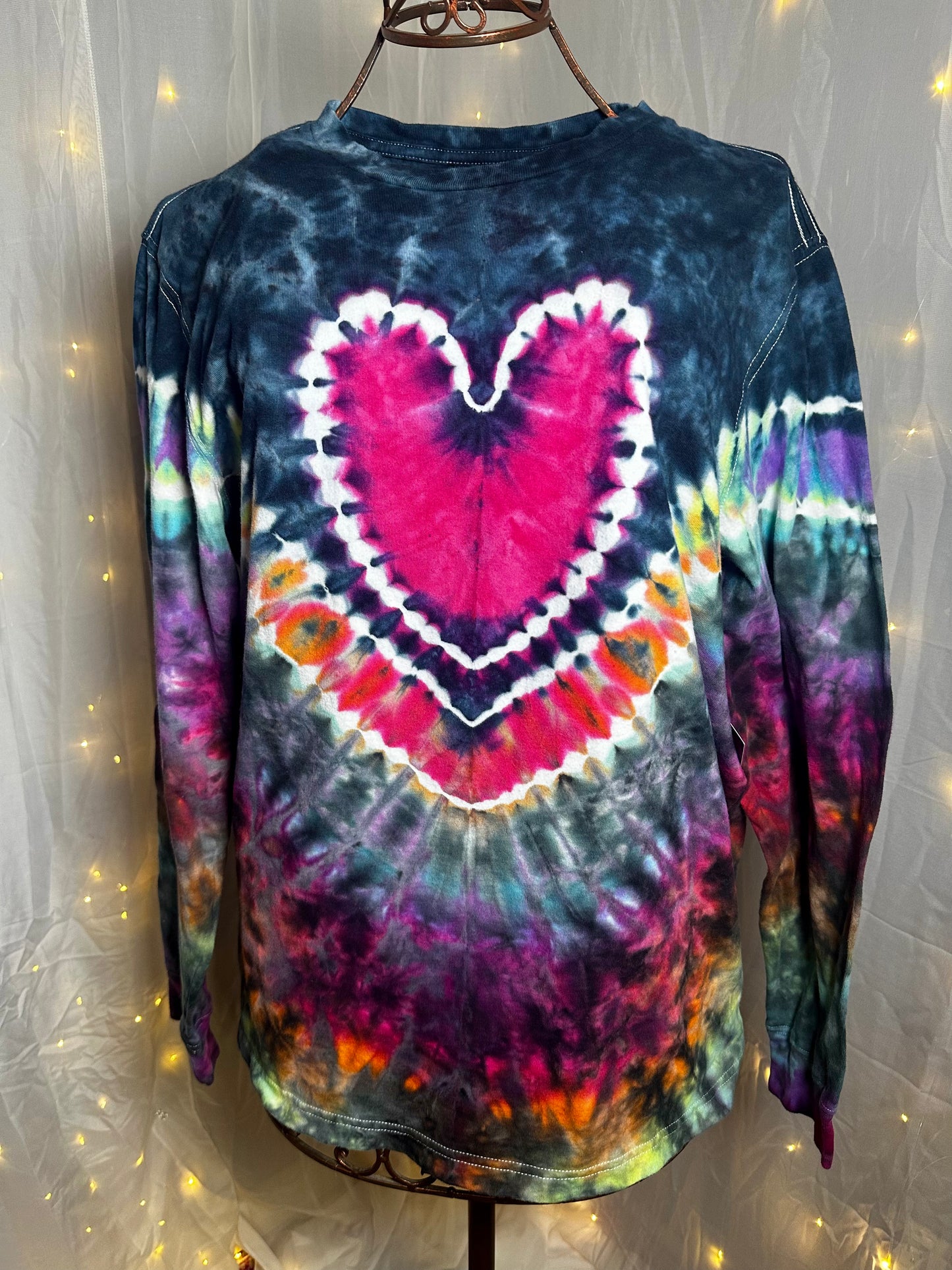 Large Stardust Mood Ring Heart Long Sleeve tee