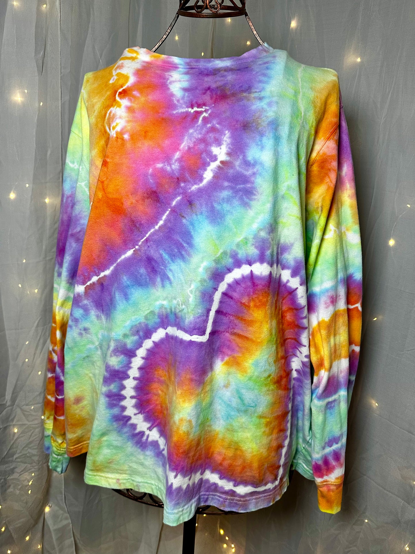 2XL Prism Heart Glow Long Sleeve T-Shirt