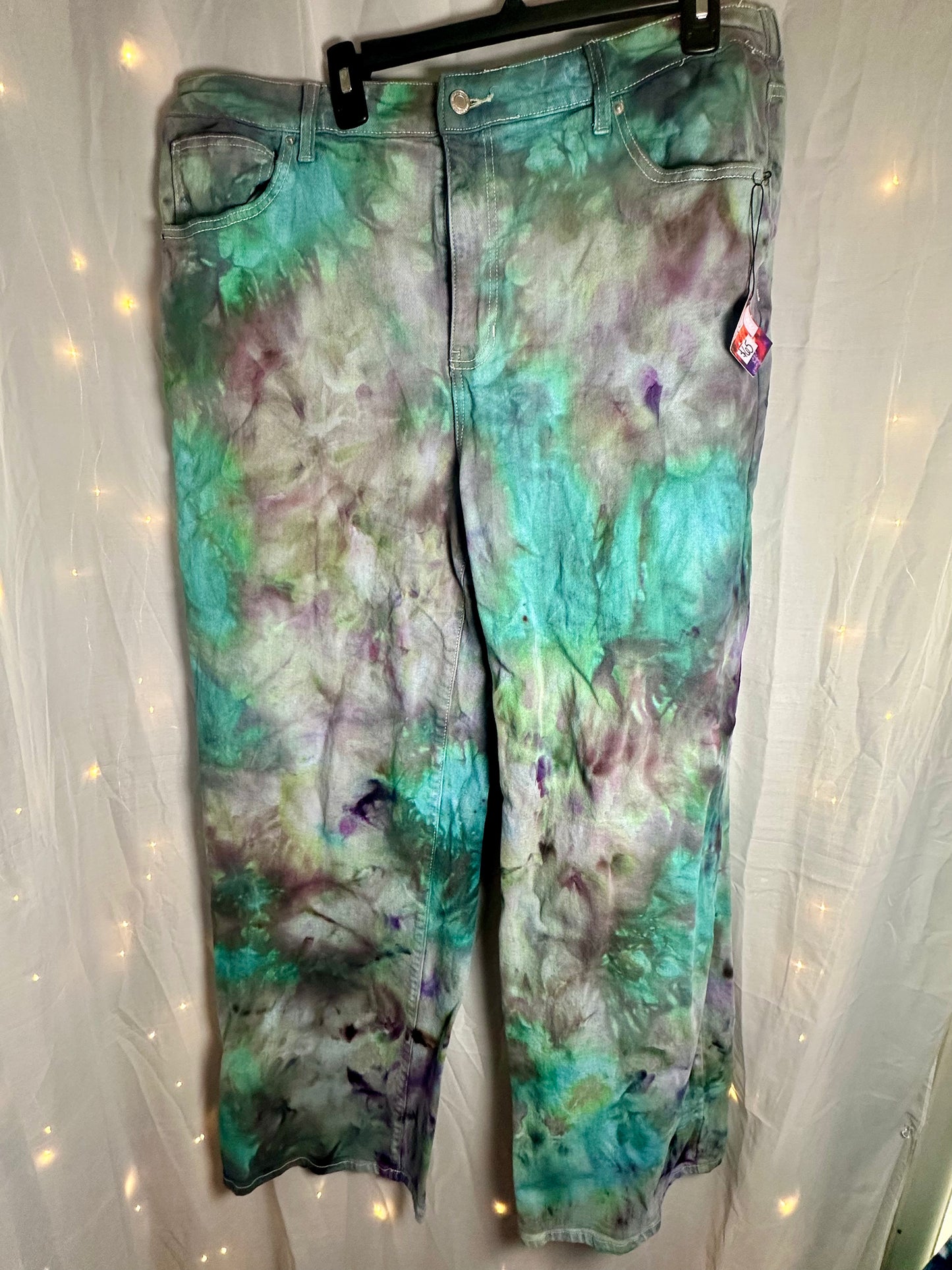 XXL Forest Fog Denim Wide-legged Pants