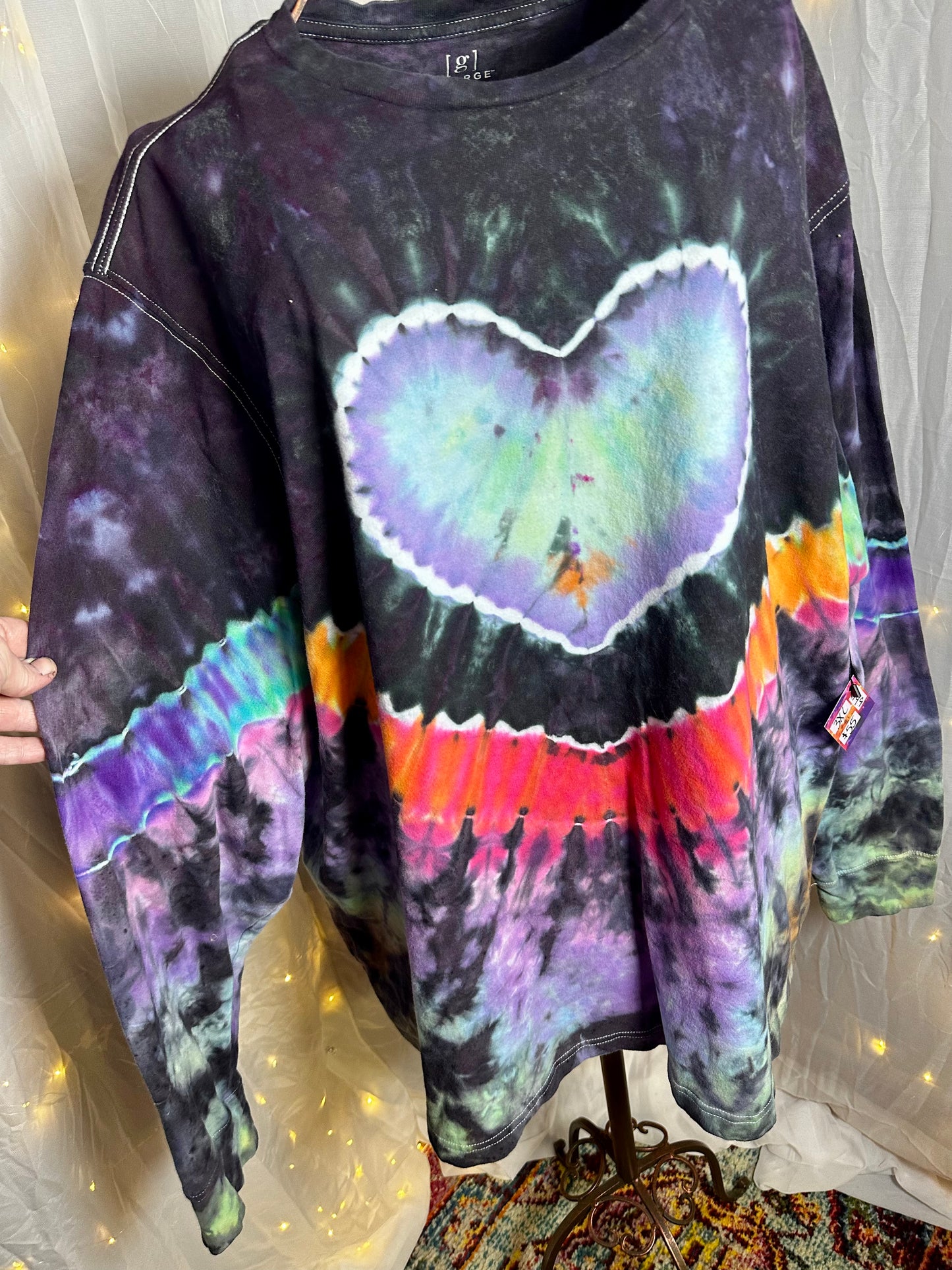 3XL Midnight Mood Ring Heart Long Sleeve Tee