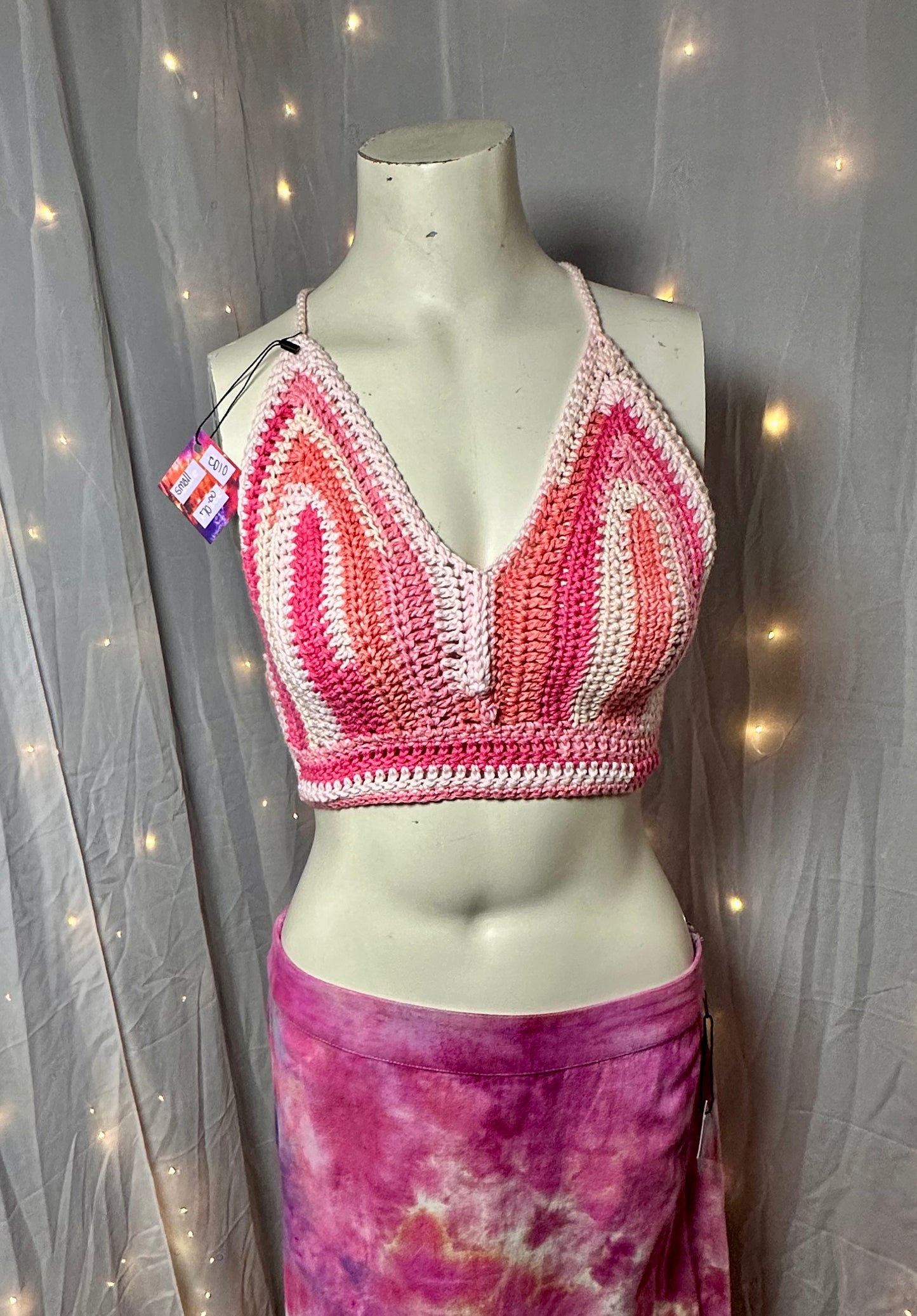 Small Rosey Sherbert Crochet Halter