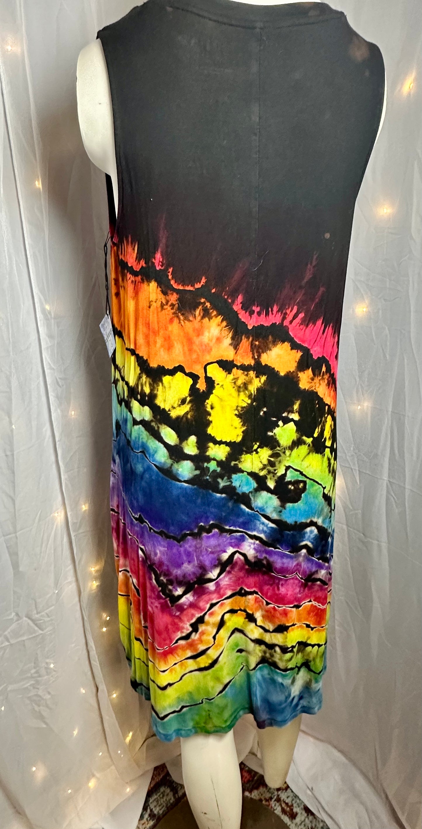 Large Radiant Rainbow Geode Swing Dress
