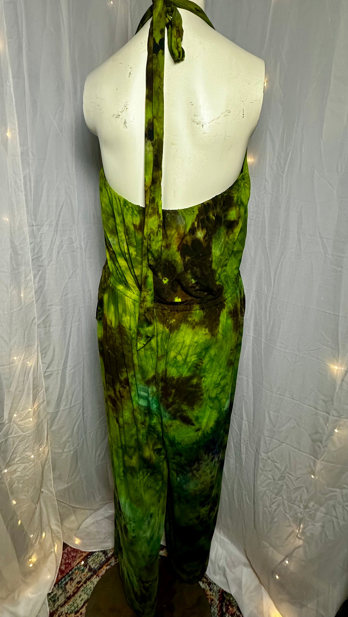 XL Emerald Envy Halter Jumpsuit
