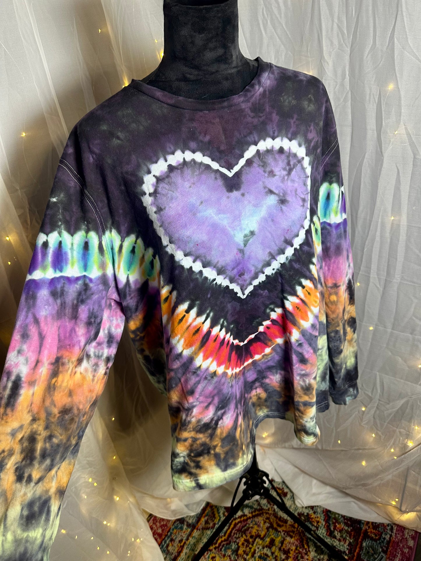 2XL Midnight Mood Ring Heart Long Dleeve Tee