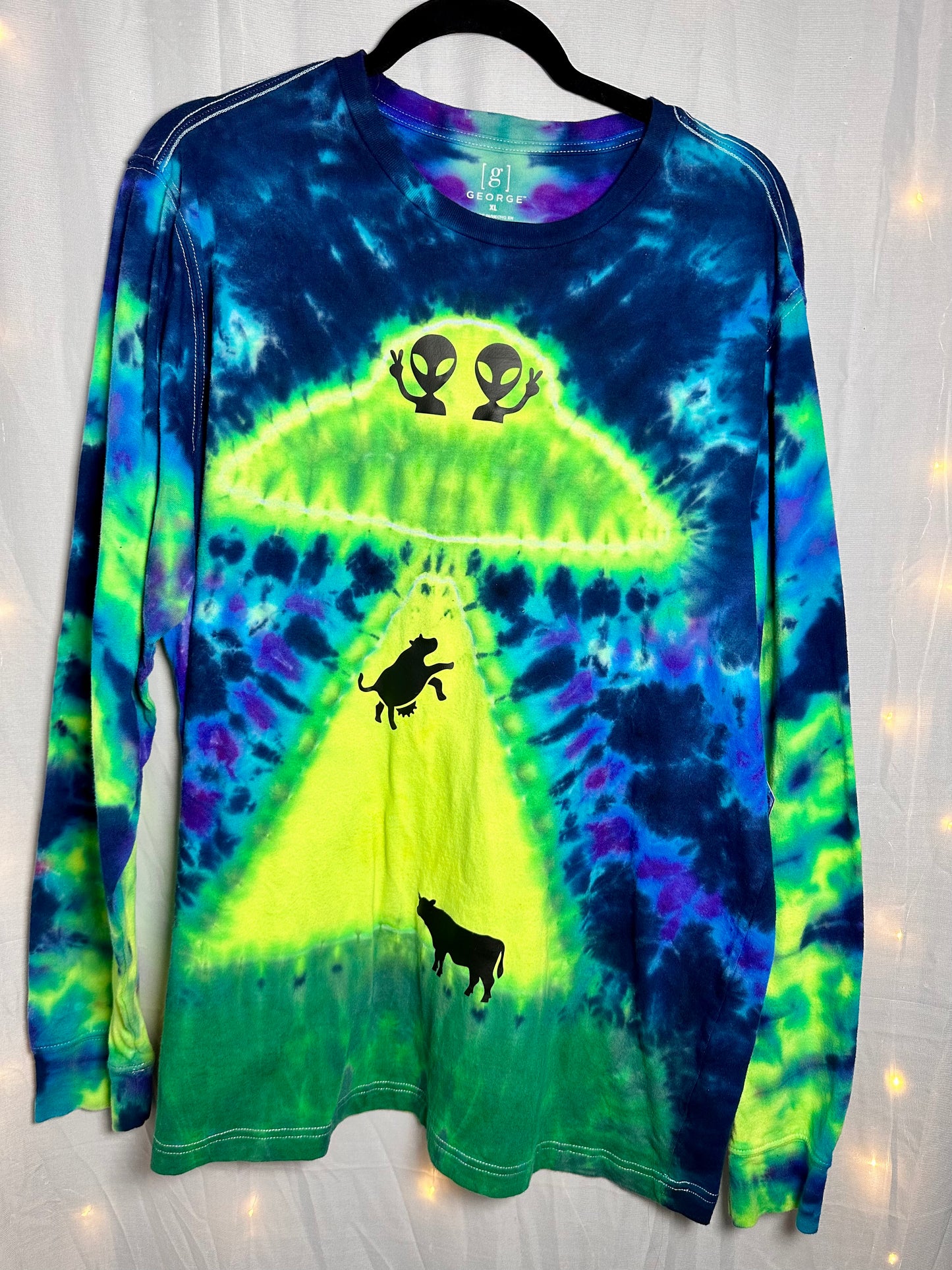 XL Beam Me Up Bessie UV Reactive Long Sleeve Tee