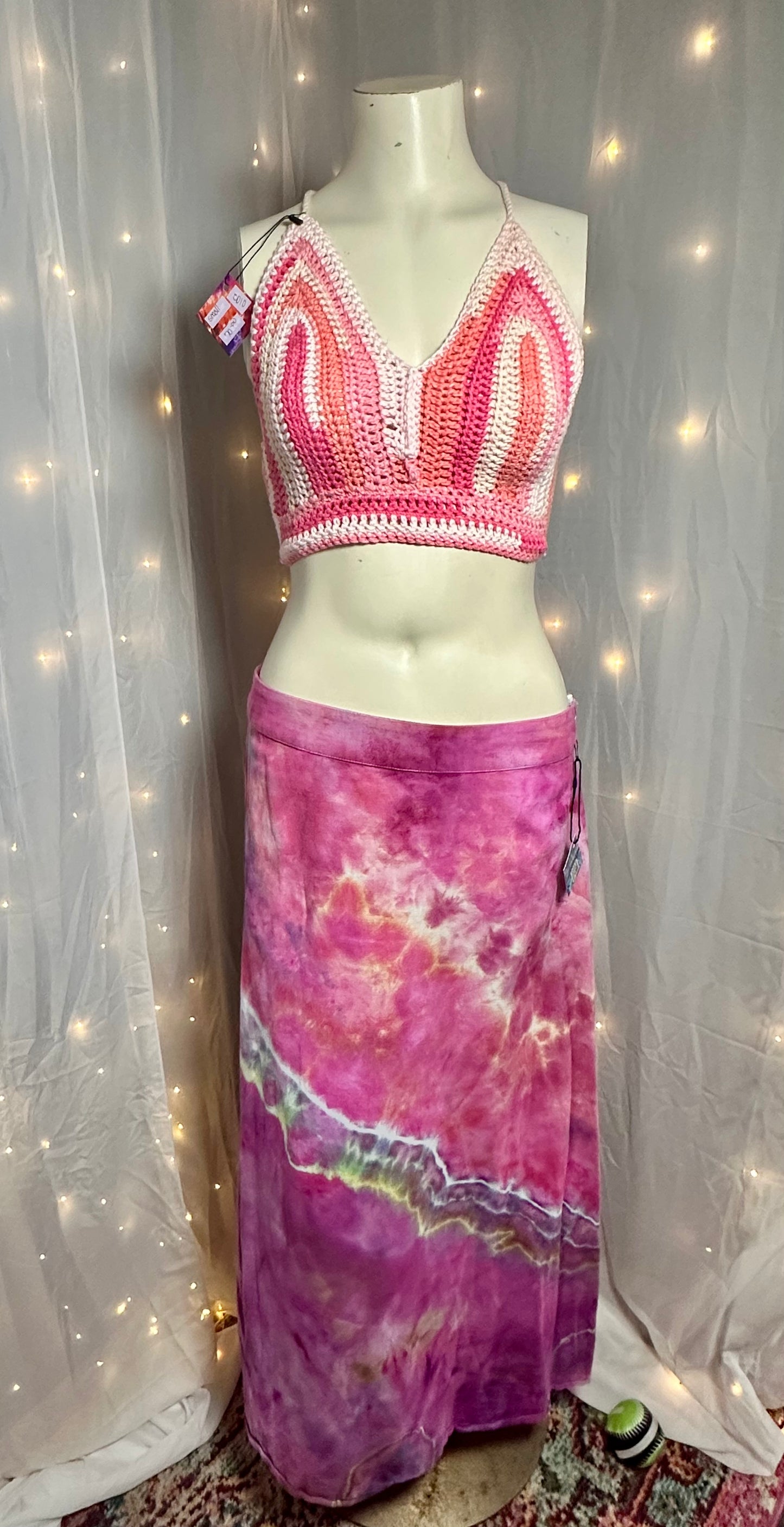 Small Rosey Sherbert Crochet Halter