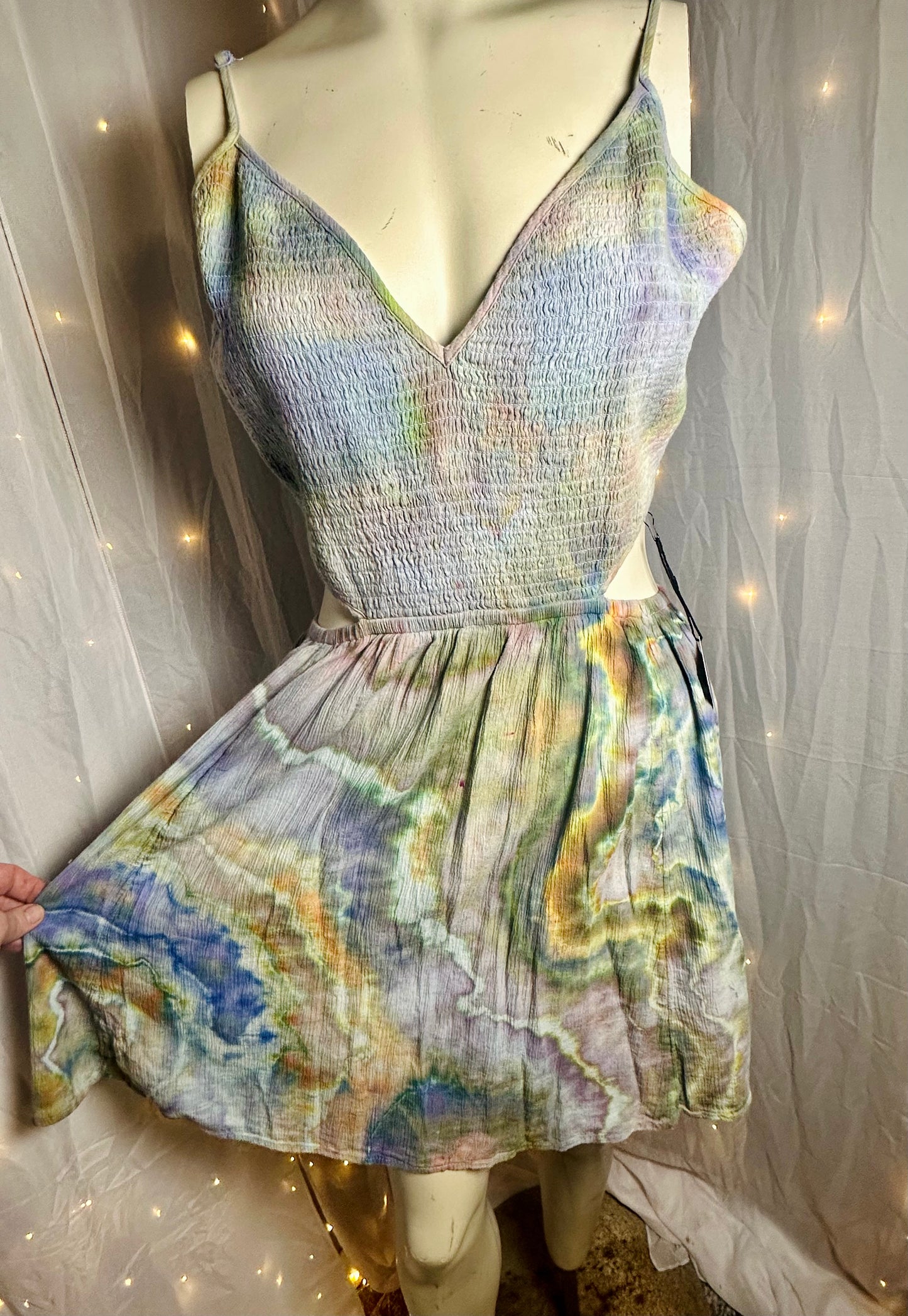 XXL Iridescent Mother of Pearl Mini Dress
