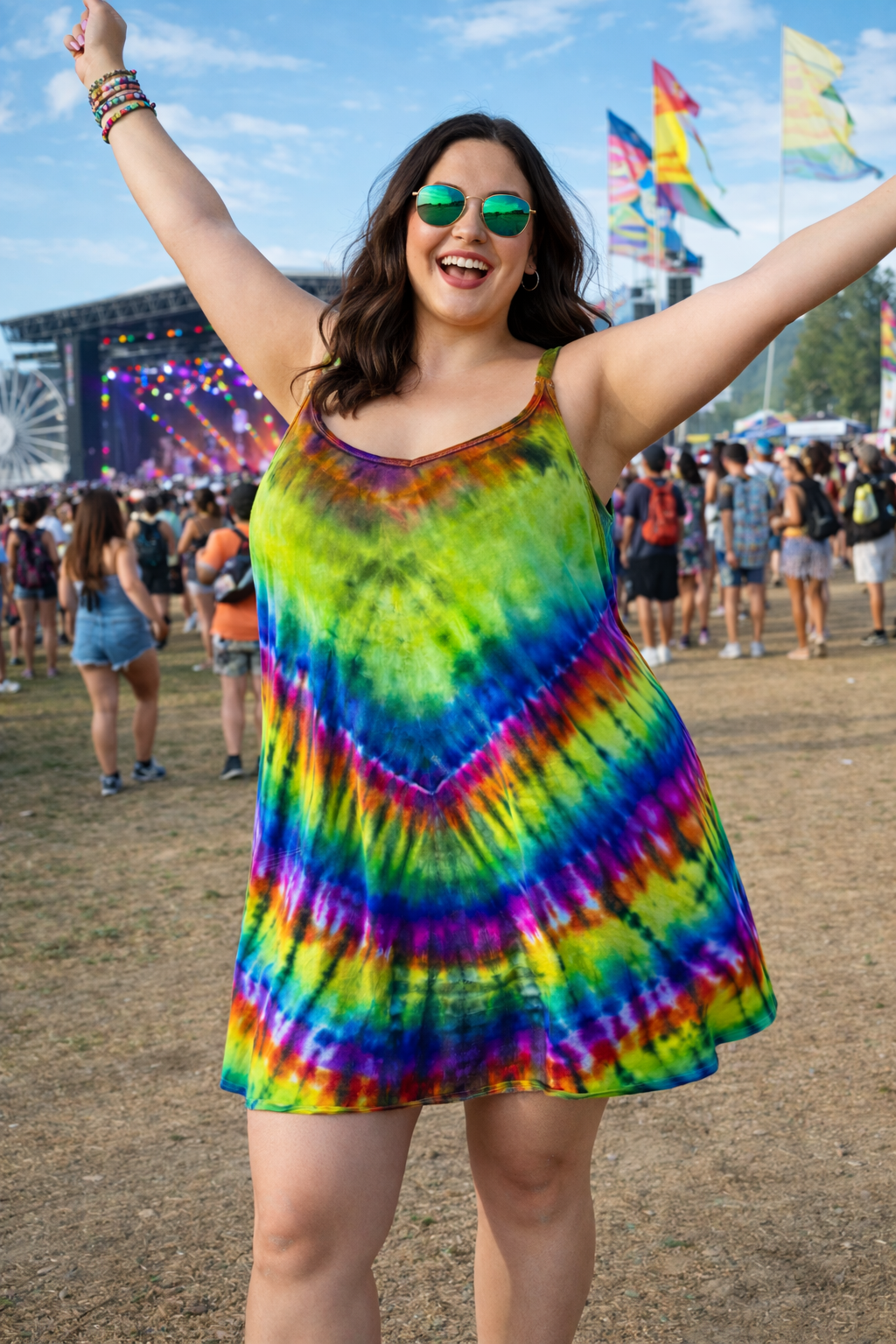 XL Sunburst Soundwave Romper Dress