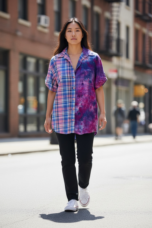 ✨UPCYCLED✨ Large Twilight Remix Button Up