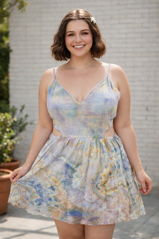 XXL Iridescent Mother of Pearl Mini Dress