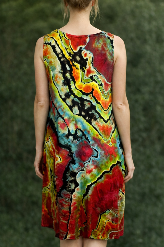 Large Molten Rainbow Swing Dress
