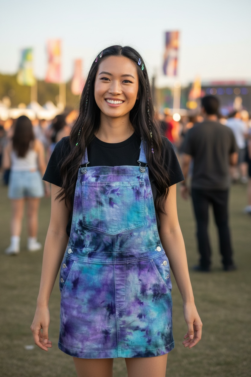 Size 4 Galaxy Garden Overall Mini Skirt