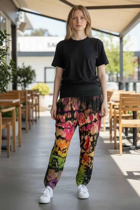 Large Wild Rainbow Ember Comfy Pants