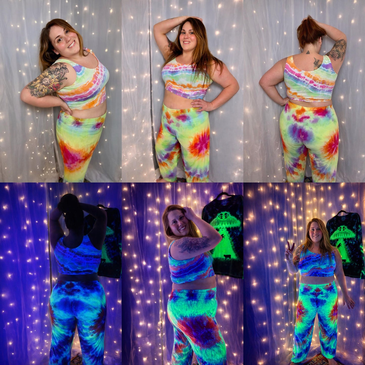 2X/3X Rainbow Neon Daydream UV Reactice Set