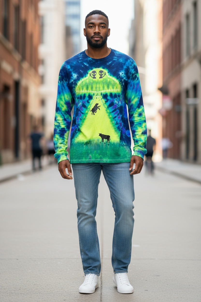 XL Beam Me Up Bessie UV Reactive Long Sleeve Tee