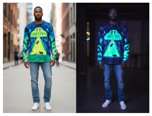 XL Beam Me Up Bessie UV Reactive Long Sleeve Tee