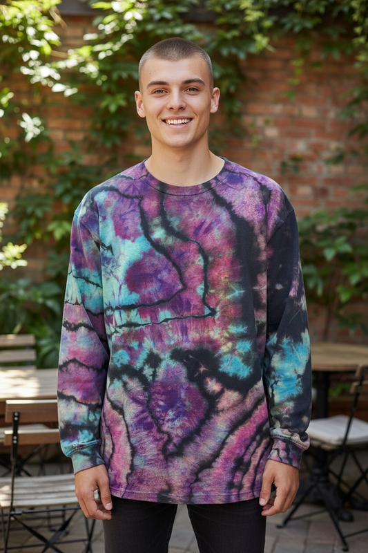 XL Black Lightning Galaxy Long Sleeve Tee