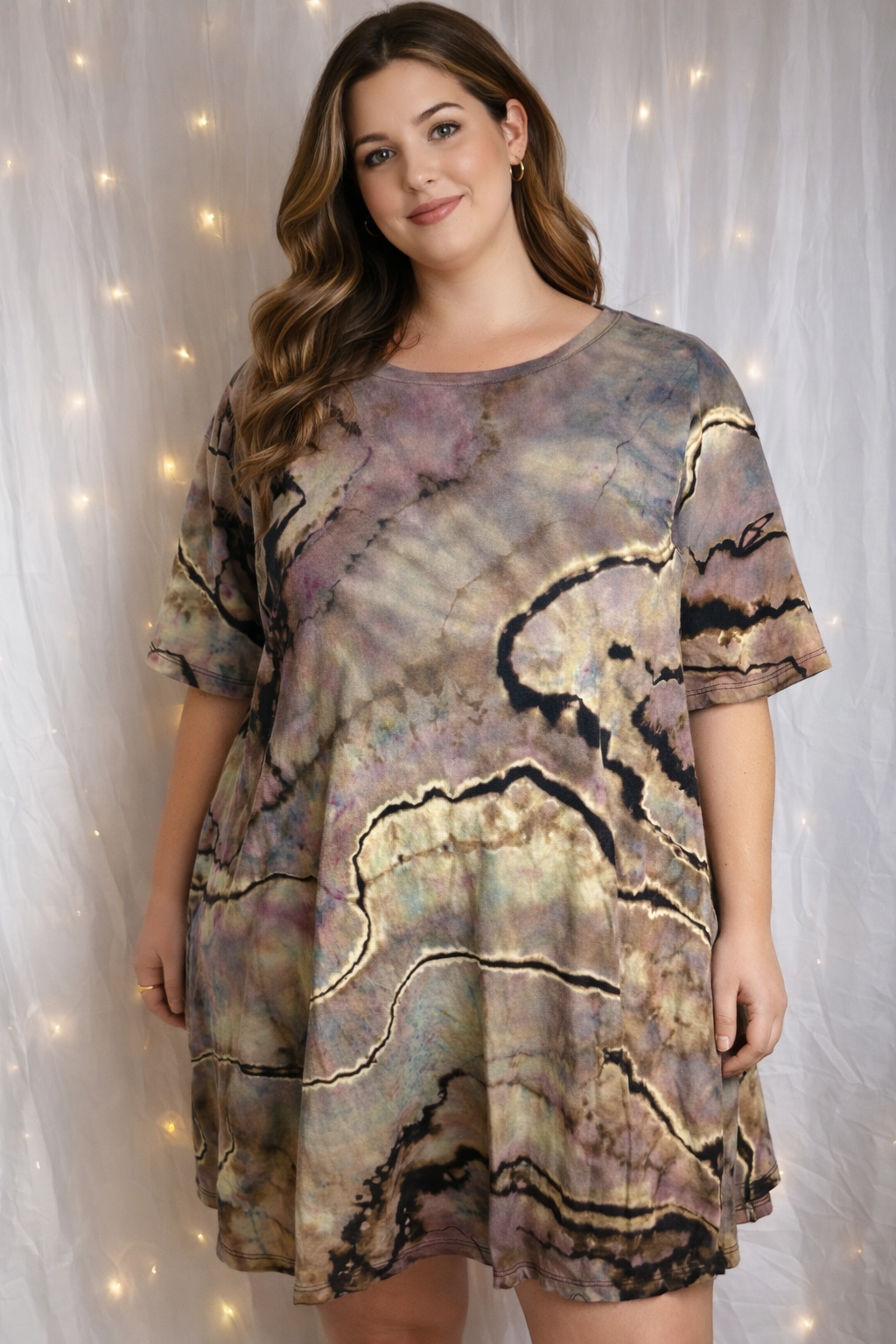 Smoky Quartz Geode T-Shirt Dress