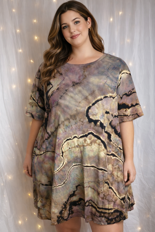 Smoky Quartz Geode T-Shirt Dress