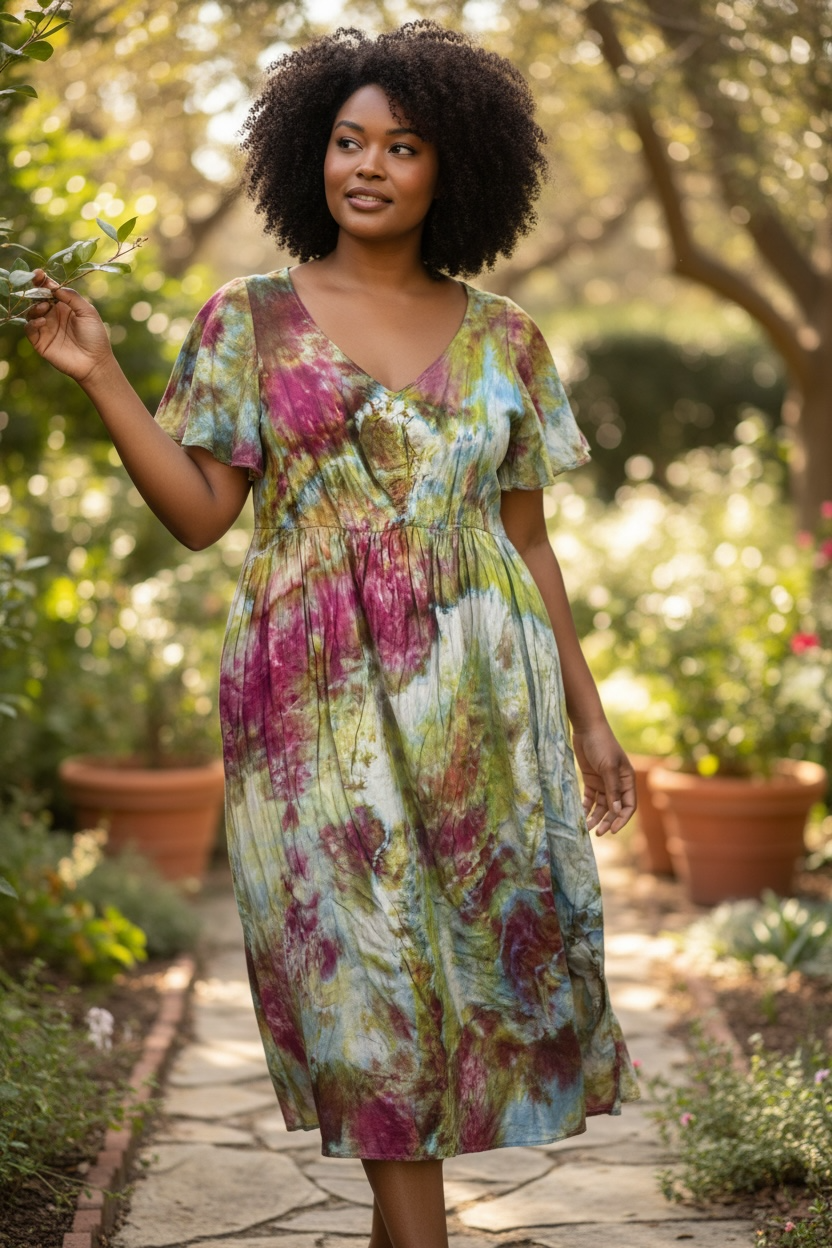 1X Moss & Mulberry Dream MIDI Dress