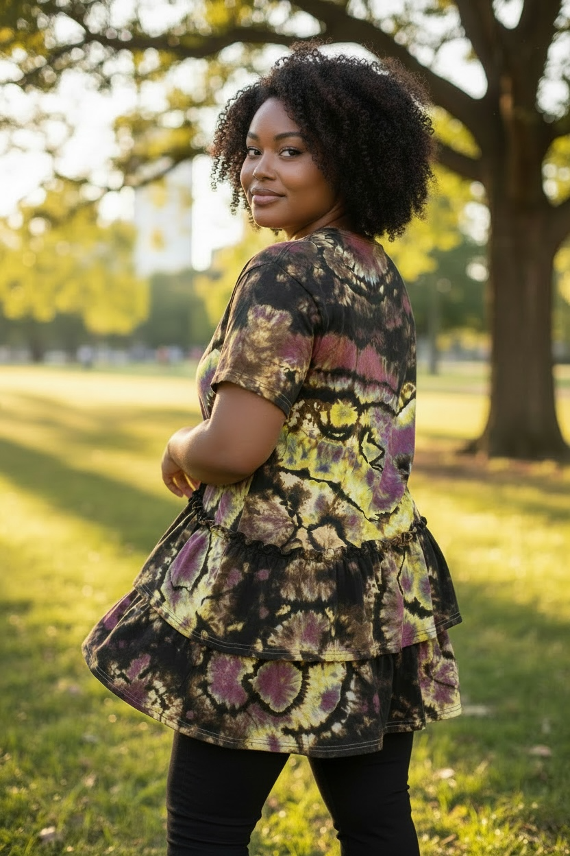 XL Cracked Gold Geode Dress