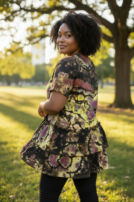 XL Cracked Gold Geode Dress