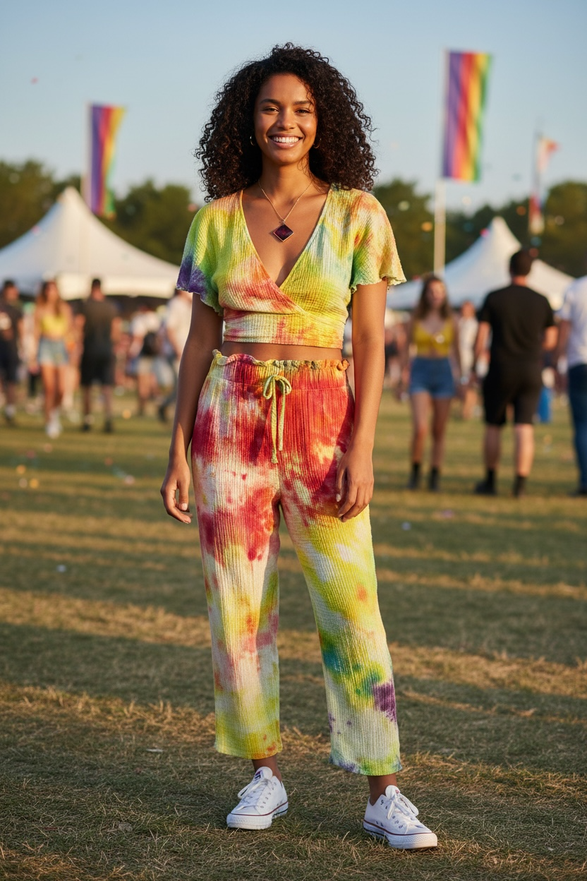 M/L Rainbow Rhythm Two Piece Set