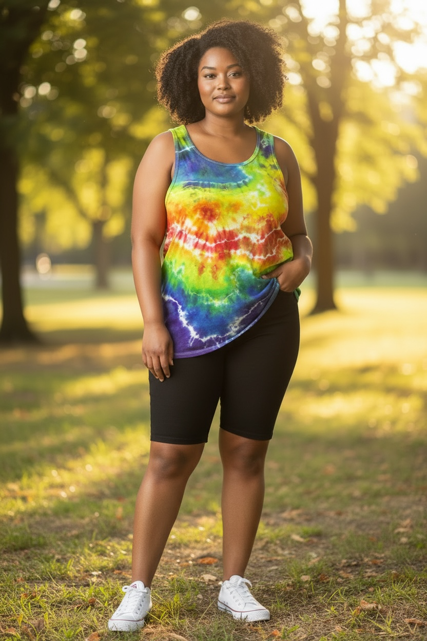 Large Rainbow Horizon Tank Top