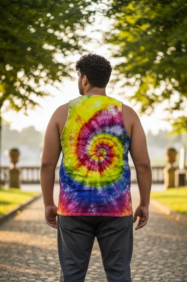 4XL Electric Rainbow Spiral Tank Top
