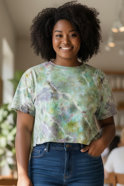 Large Mint Lightning Muse Crop Top