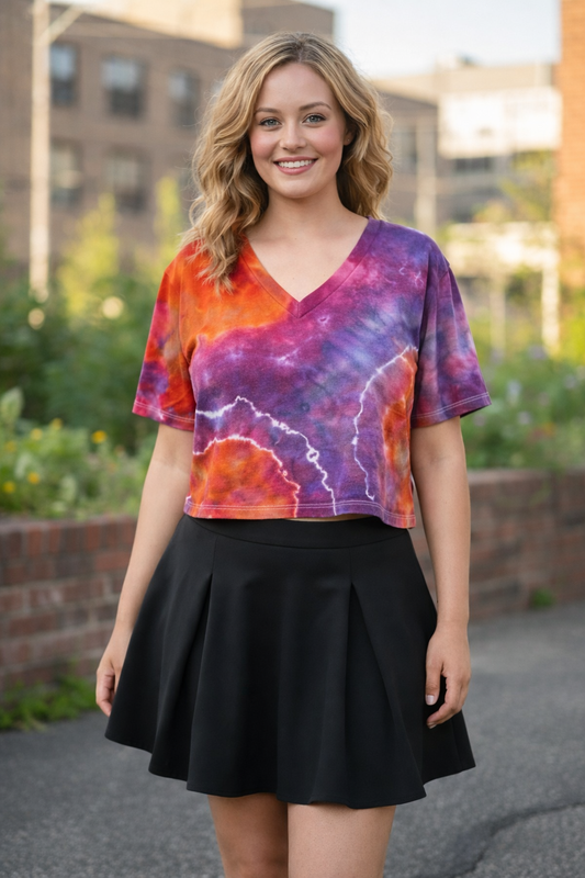 XXXL Electric Sunset Geode Crop Top *runs small*