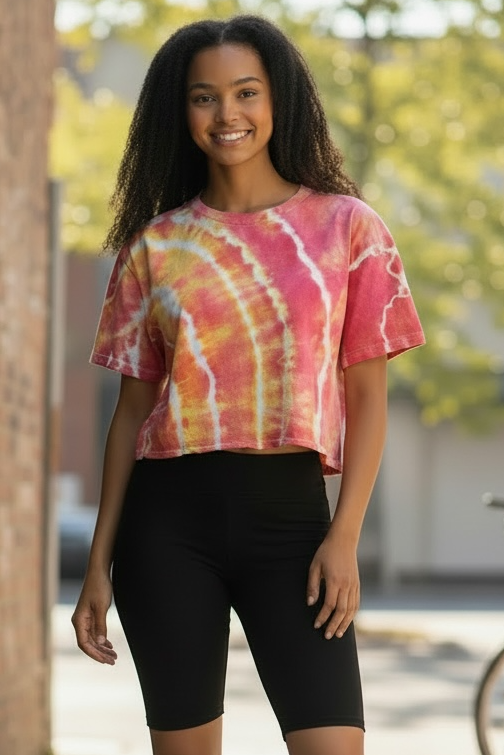 XL Flamingo Flash Crop Top