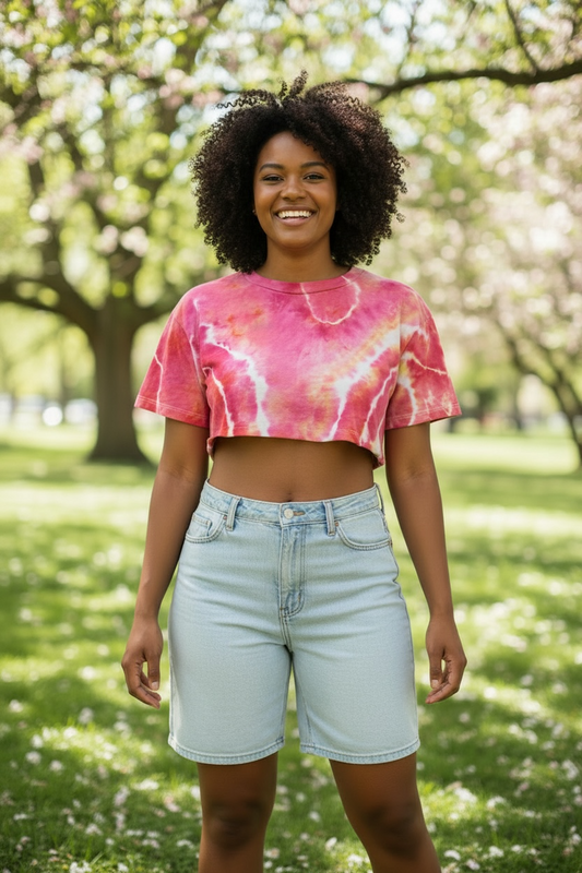 XL Flamingo Flash Crop Top