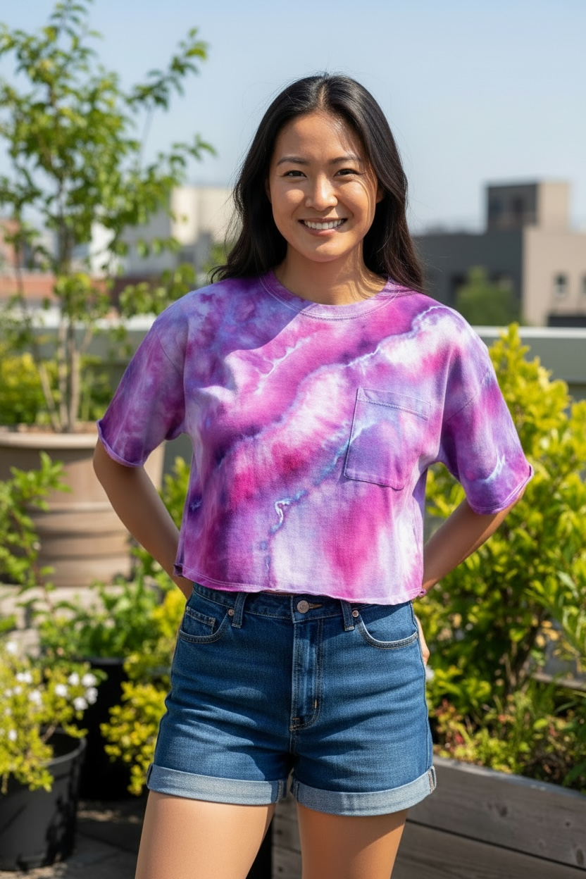 Large Galactic Dreamwave Crop Top