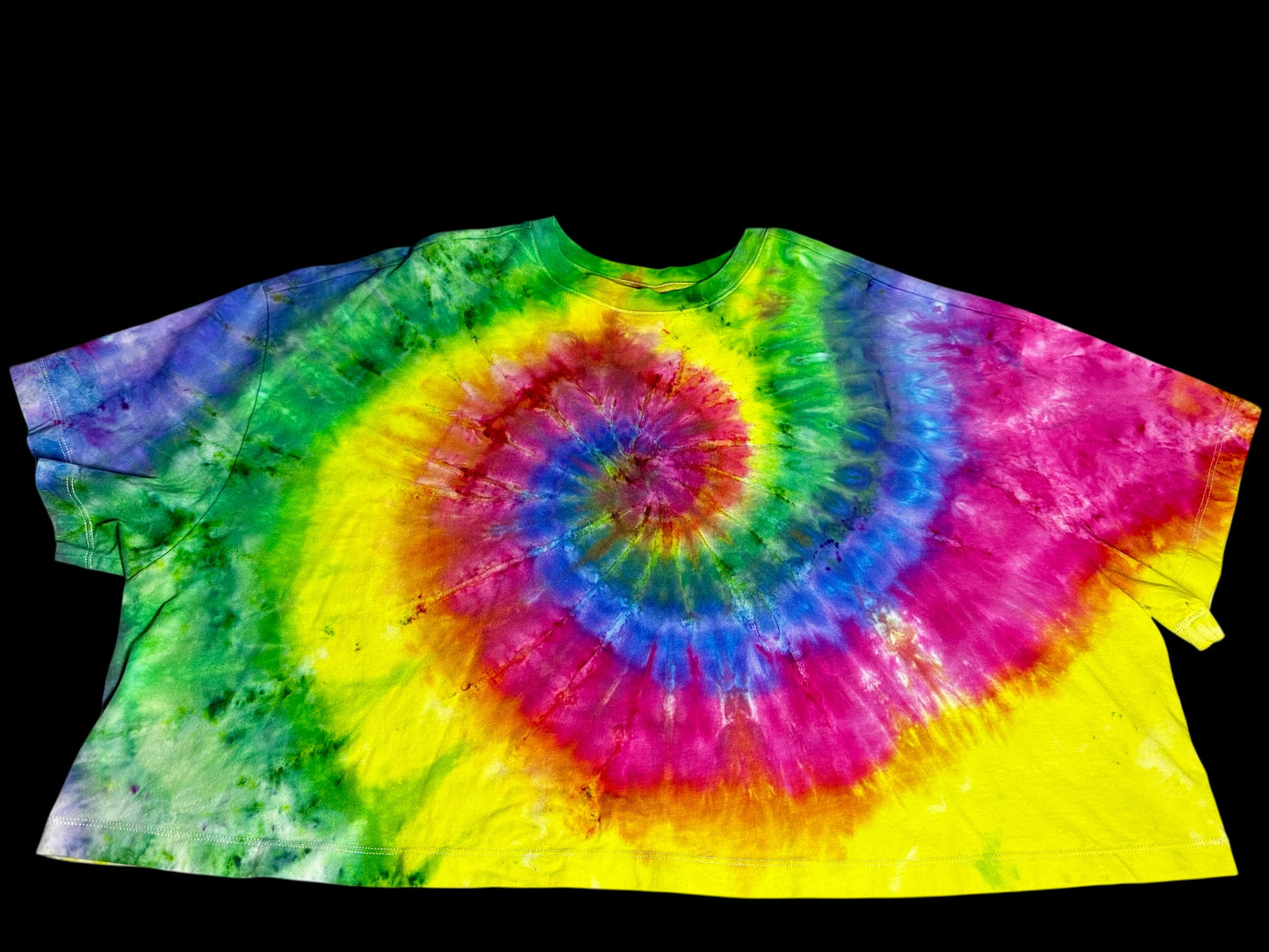 3X Groovy Hippie Spiral Crop Top