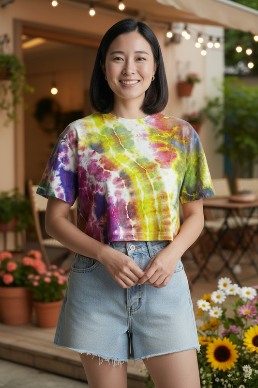 Large Electric Wildflower Storm Crop Tee