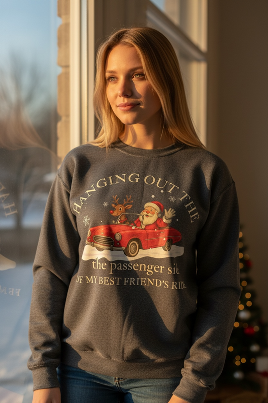 XL “Best Friend’s Ride” Santa Crewneck Sweatshirt
