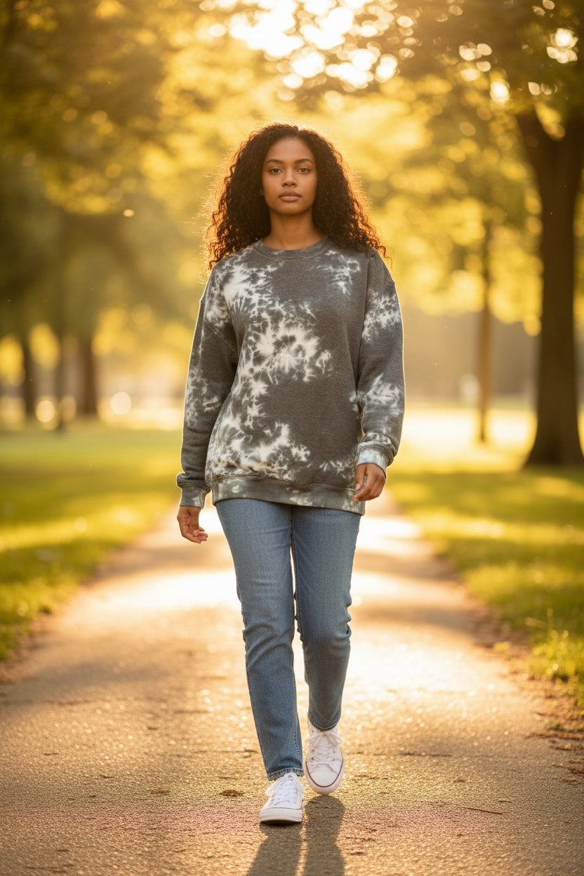 Medium black/grey/white crewneck sweatshirt