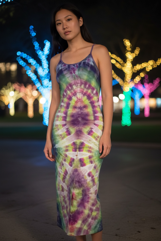 Medium “Curved Edges” UV Reactice Bodycon Slip Dress