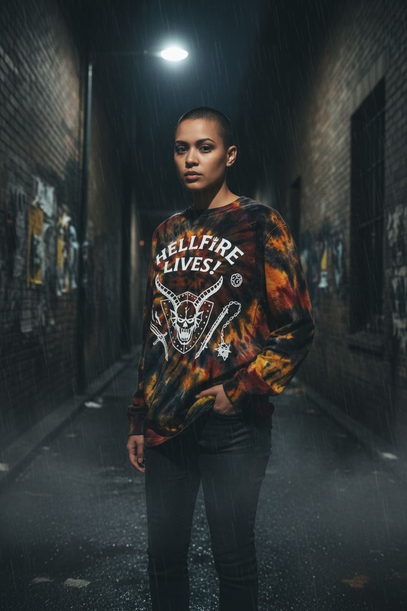 Large “Fireball Spell” Long Sleeve Tee