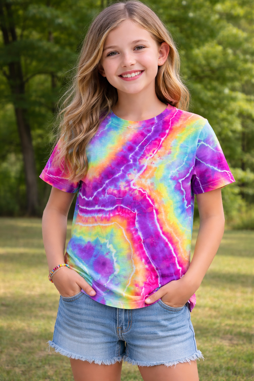 Youth Large Rainbow Voltage Geode Tee